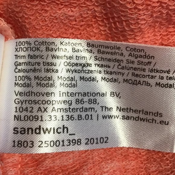 Sandwich Salmon Pink Asymmetric Zip Cotton Moto Jacket - Picture 13 of 13